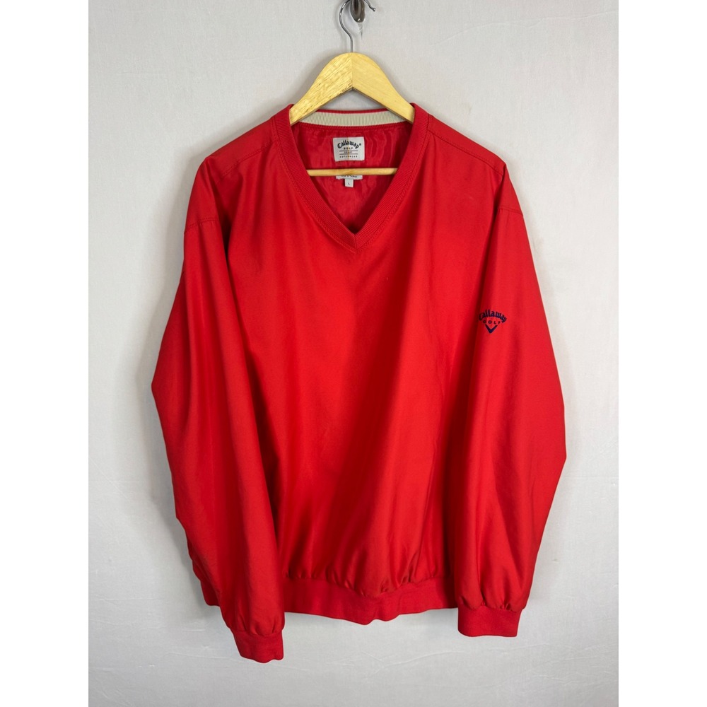 Vintage Callaway Golf Sport Red Brushed Microfiber Windbreaker Pullover Mens‎ L